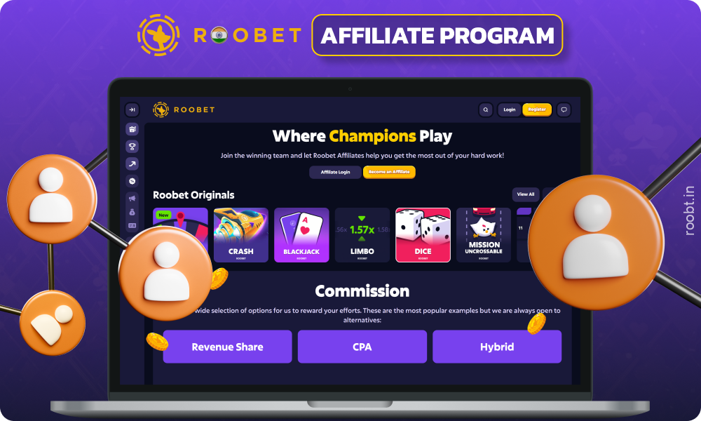 The Roobet affiliate program gives players the opportunity to earn extra money